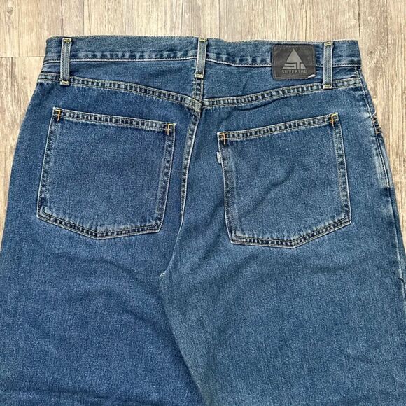Vintage Levi's Silver Tab Baggy Denim Jeans Size 36X32 Skater Y2K - Picture 2 of 4